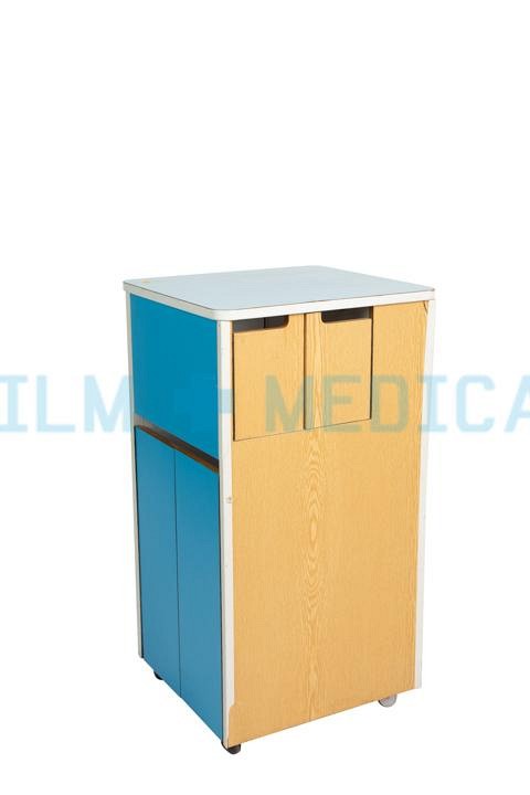 Bedside Cabinet With Blue Front 